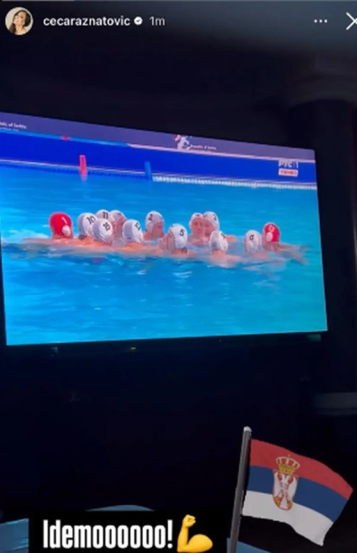 Ceca večeras uz Delfine: Folk zvezda uživa u meču i pruža podršku "plavima"!