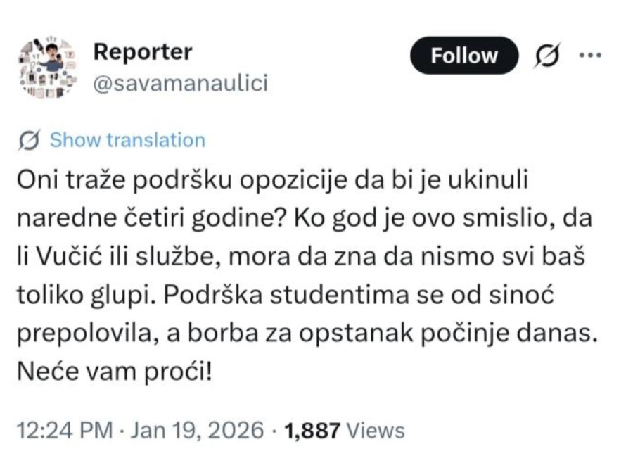 Počela je brutalna borba za vlast: blokaderi iz bivše vlasti u ratu za opstanak, sada i studente optužuju da rade za Vučića