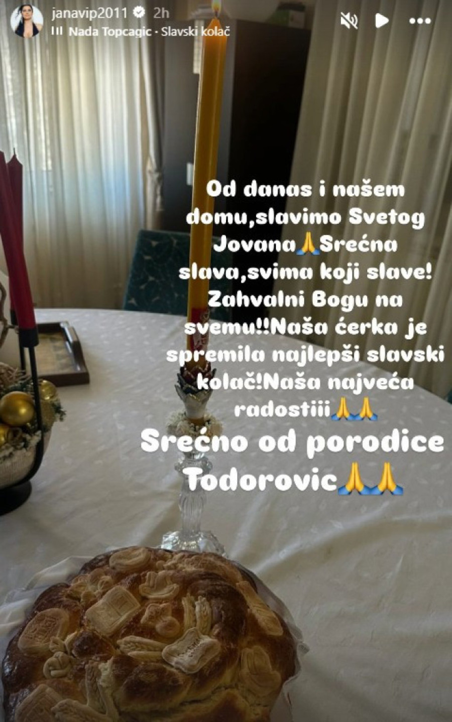 Jana Todorović prvi put slavi Svetog Jovana u svom domu: Pohvalila ćerku! (FOTO)