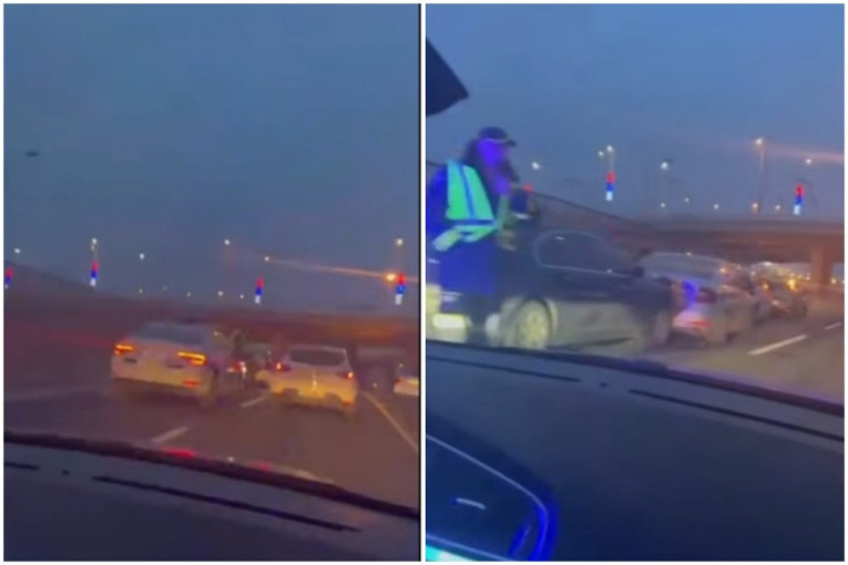 Lančani sudar ispod Mosta na Adi!