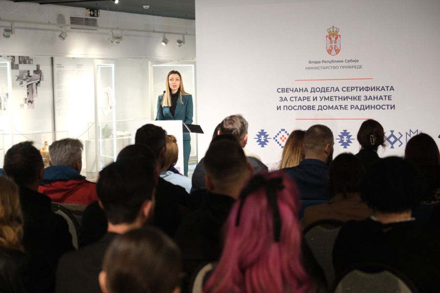 Ministarka Mesarović uručila sertifikate za stare zanate: Oni su čuvari kulturne baštine i tradicije