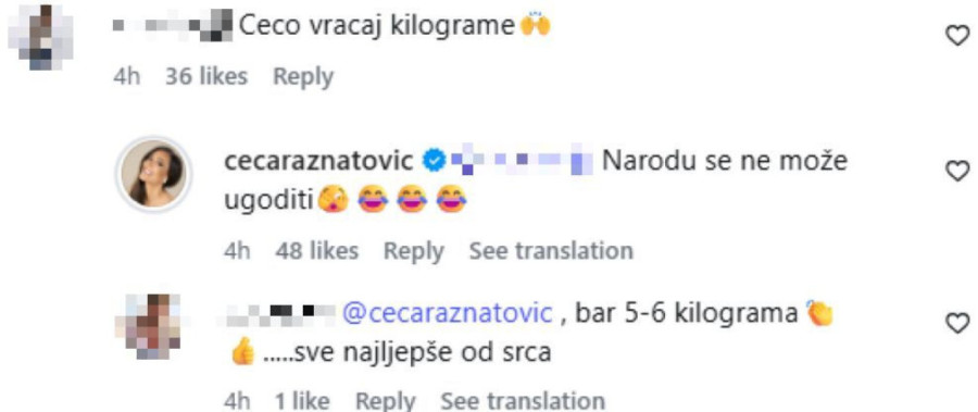 "Ceco, vraćaj kilograme!" Pevačica na meti zbog figure, a evo i kako je odgovorila fanovima! (FOTO)