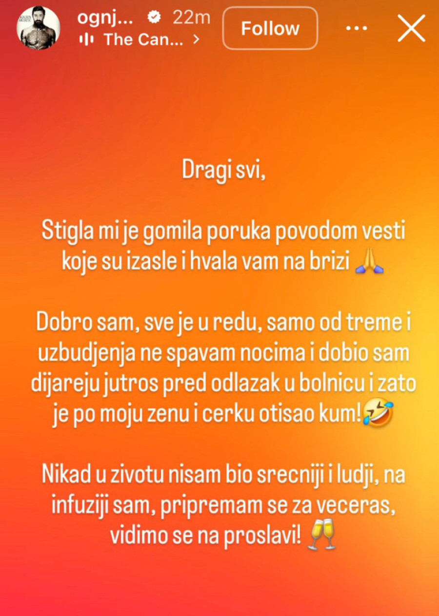 Ognjen Amidžić na infuziji! Oglasio se nakon što nije otišao po Minu i bebu, pa objavio prvu fotku ćerke!