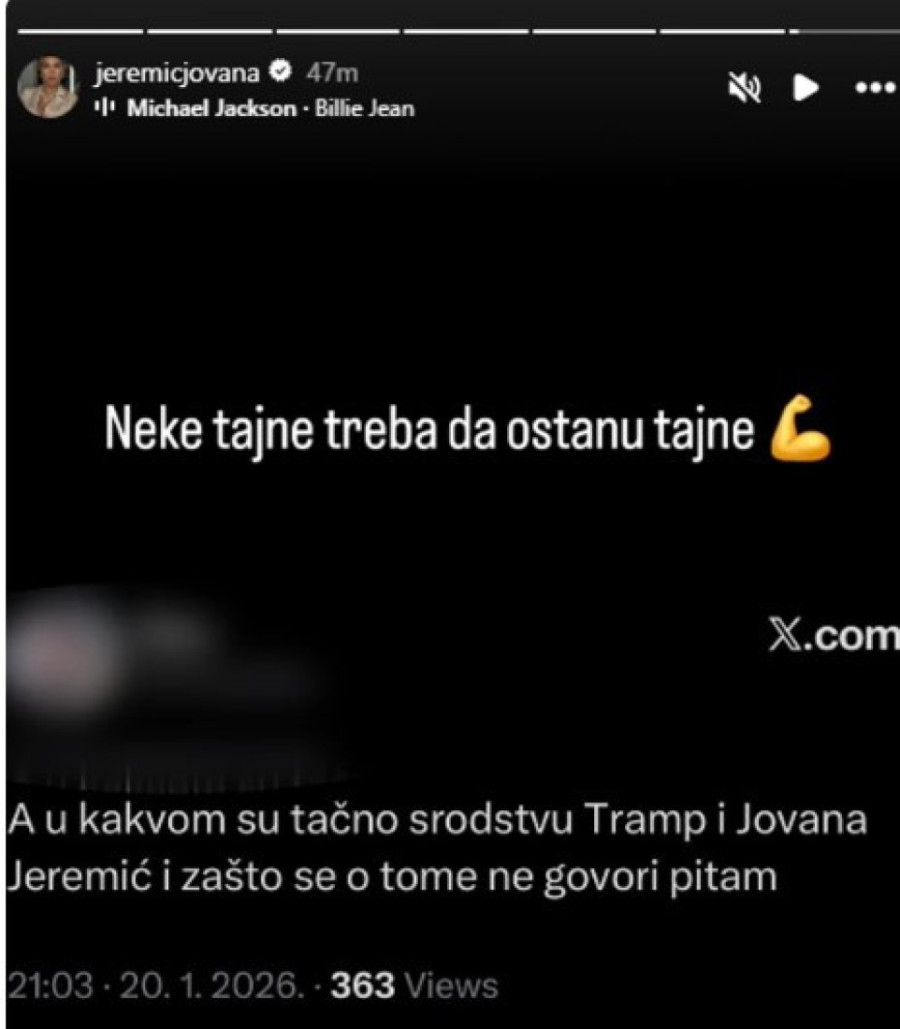 Jovana Jeremić progovorila o srodstvu s Trampom: "Neke tajne treba da ostanu tajne!"