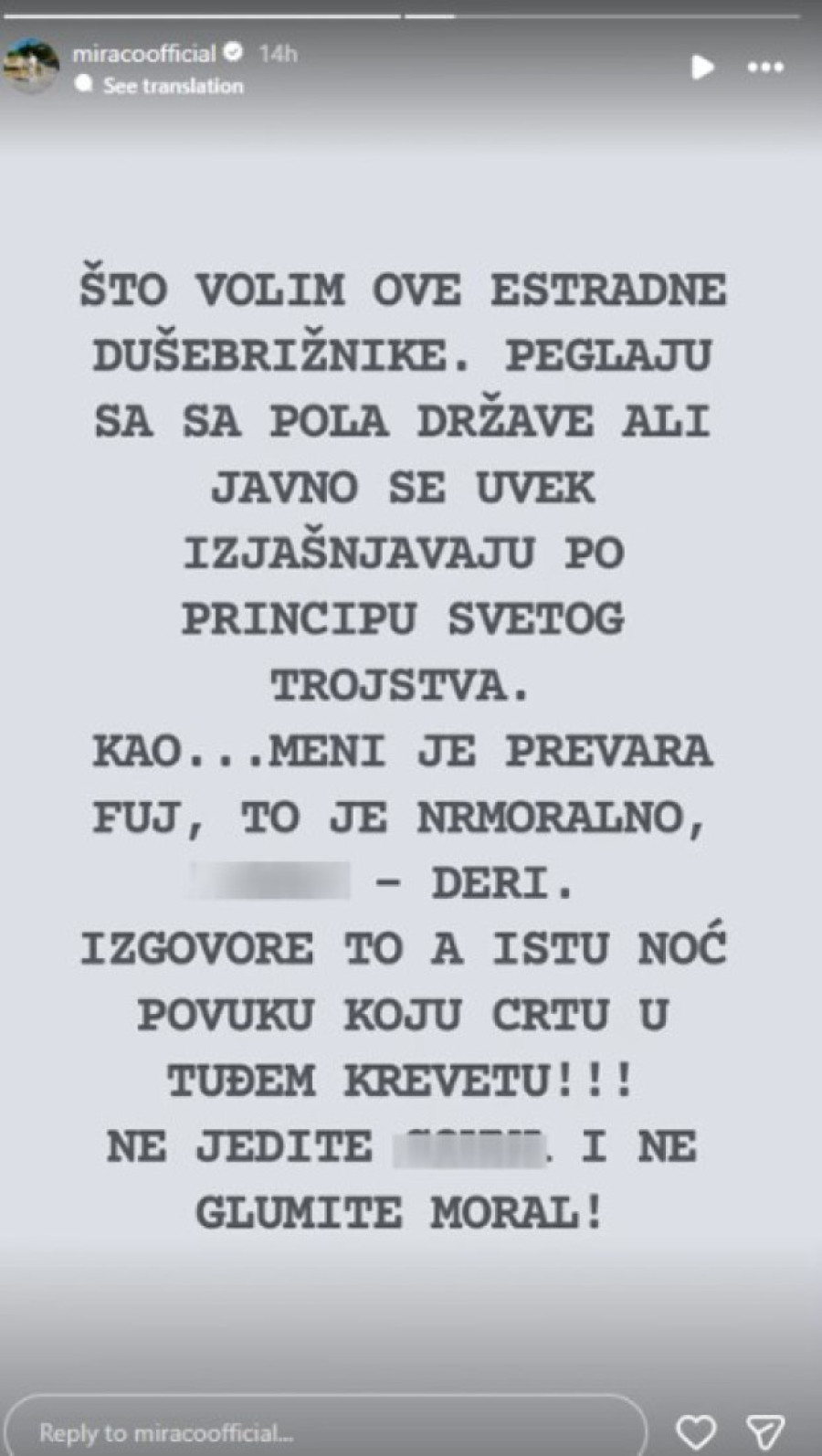 Pevač žestoko udario na estradu: Kažu da ne vole prevaru, a istu noć odu u tuđi krevet!