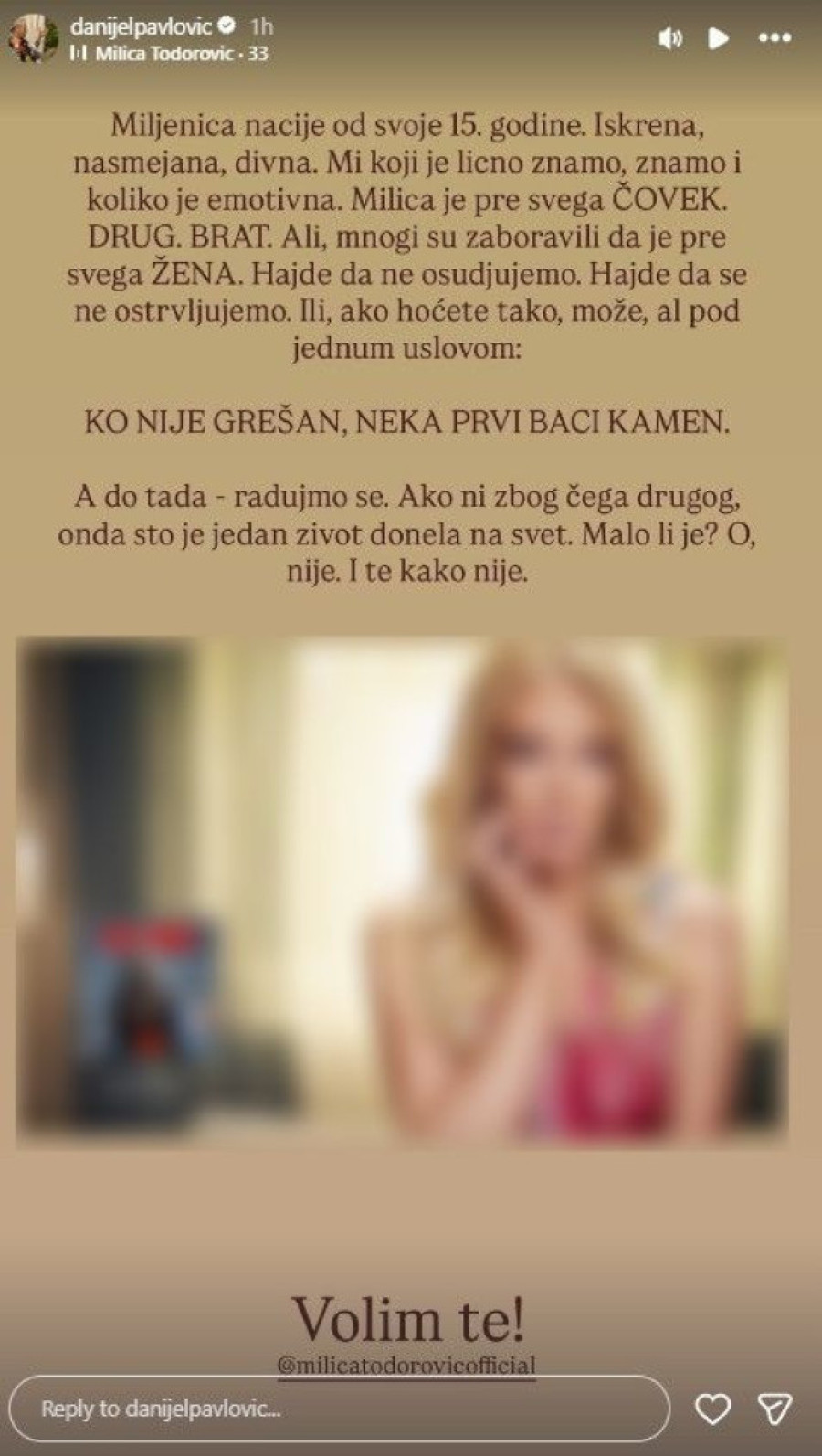 "Mnogi su zaboravili da je Milica pre svega..." Pevač usred Todorovićkine drame poslao moćnu poruku! (FOTO)