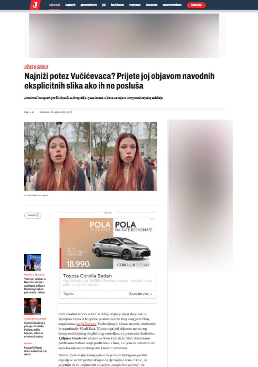 Ustaški list podržava blokadere u Kuli