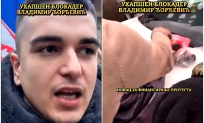 Uhapšen blokader Vladimir Đorđević! Nosio torbu punu novca, pogledajte hapšenje! (VIDEO)