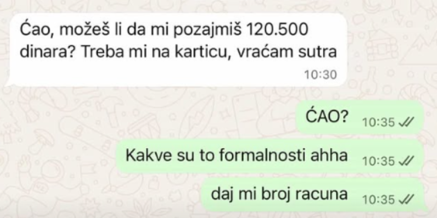 Lažna tetka uzela novac! Devojka (21) ostala bez para zbog poruke na telefonu