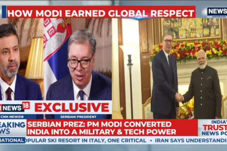 Vučić za CNN Indija: Indijci su vredni i racionalni, uvek ostaju smireni! Divio sam se Anandu, Modi je zaslužan za napredak Indije