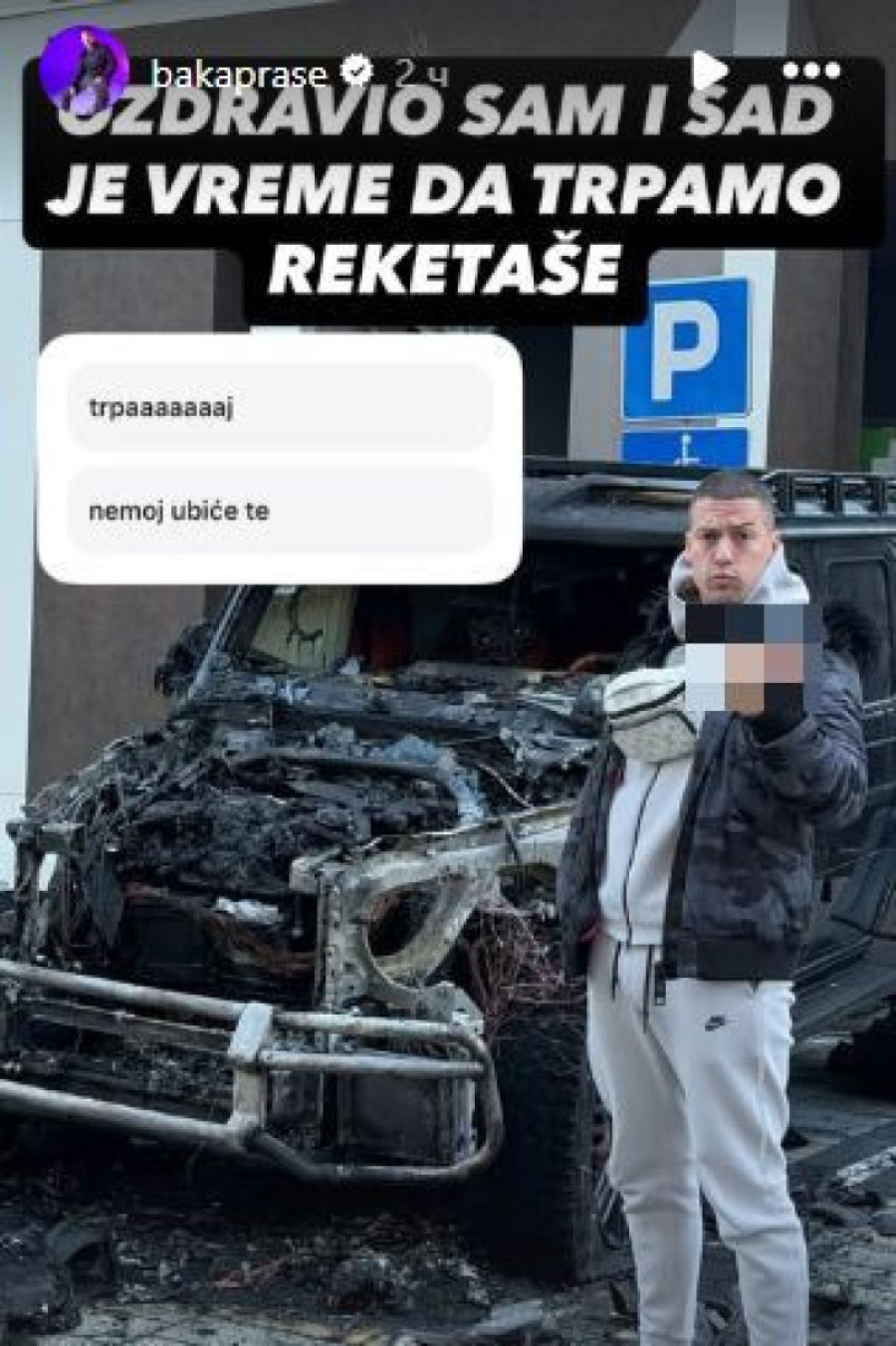 "Ovaj mi je zapalio auto!" Baka Prase objavio fotografiju, a sledi i još detalja! (FOTO)