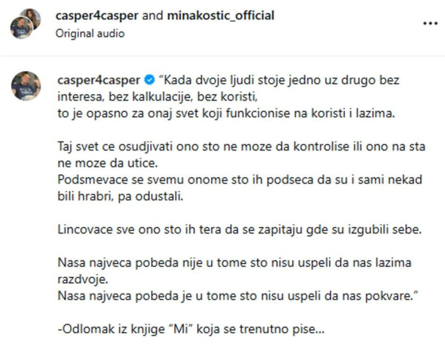 Minin Kasper obelodanio delić njihove knjige: Mreže se usijale! (FOTO)