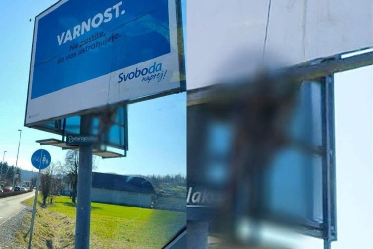 Mrtav pas obešen na predizborni bilbord: Stranka u šoku posle incidenta (FOTO)