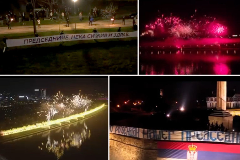 "Srpskom rodu ponos si i dika, proslavljamo rođendan našeg predsednika!": Omladinci priredili spektakl u Beogradu (VIDEO)