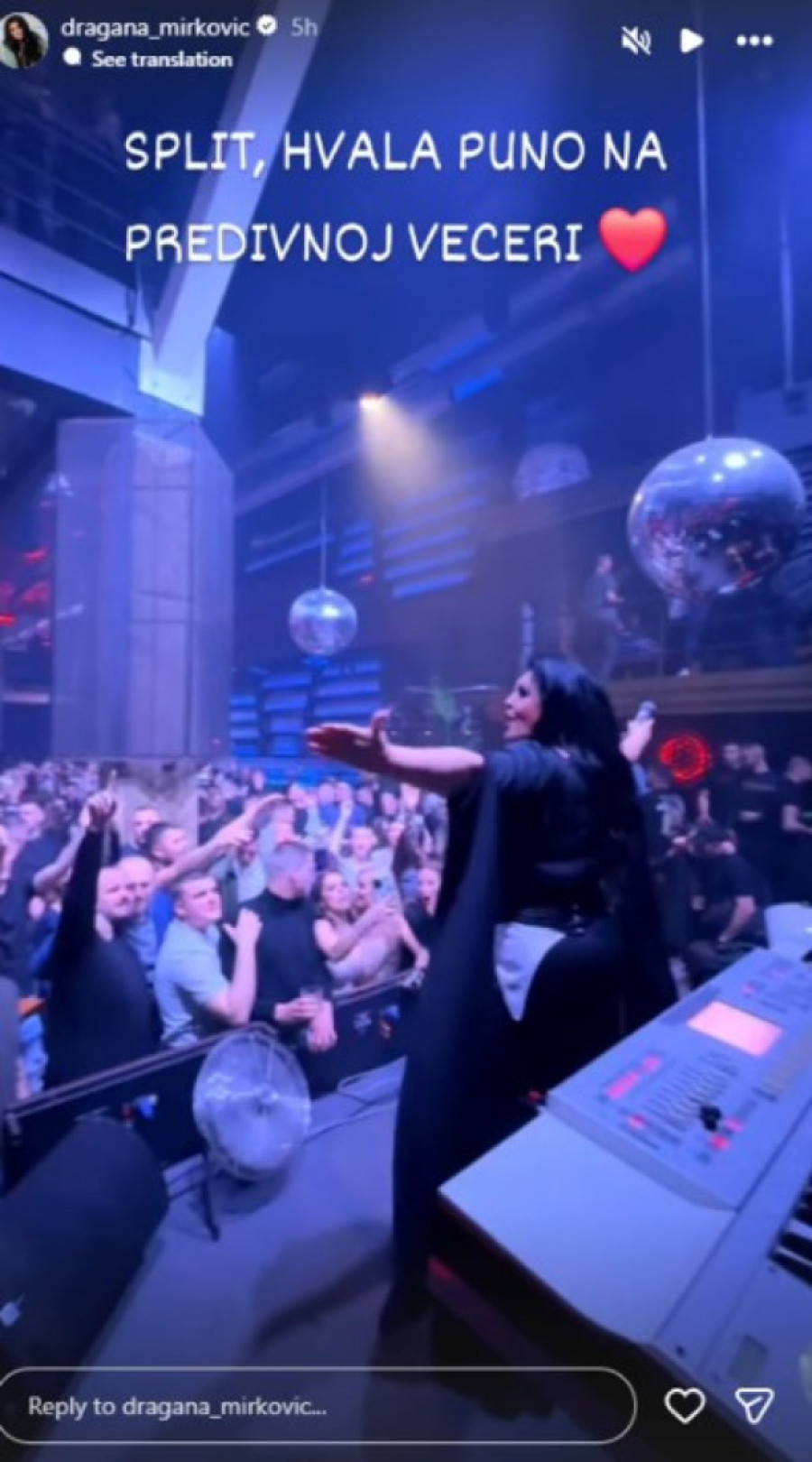 Drama na koncertu Dragane Mirković u Splitu: Evakuisan klub zbog dojave o bombi