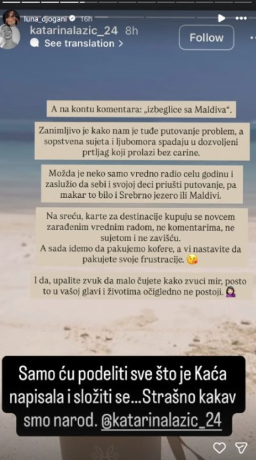 "Strašno, kakav smo narod!" Luna Đogani stala u odbranu žene Darka Lazića! (FOTO)