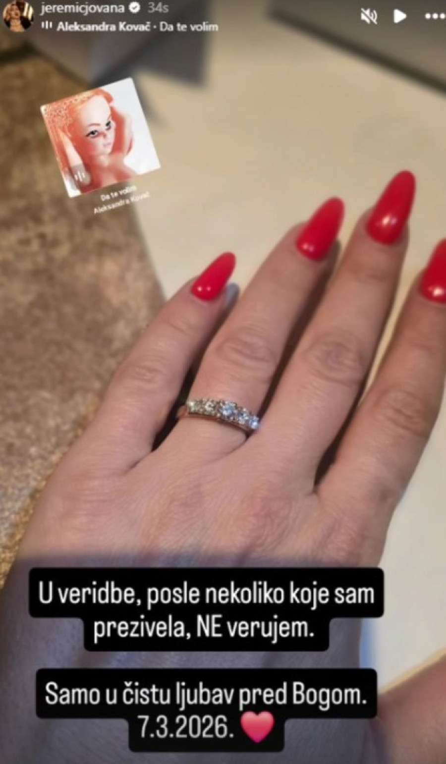 Tigar nije štedeo! Verenički prsten Jovane Jeremić vredi čitavo bogatstvo! (FOTO)