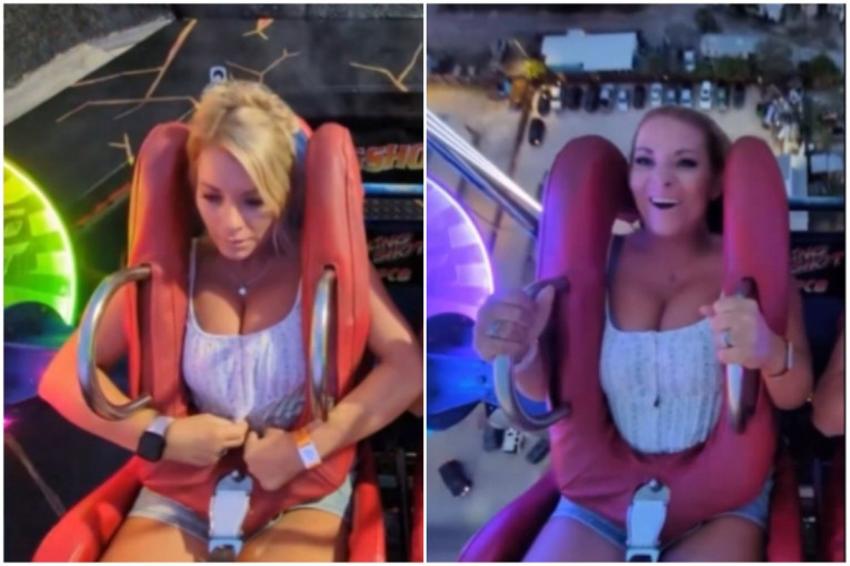 Šta se desi kada u zabavni park odeš sa veeelikim dekolteom? Tri miliona ljudi gleda i ne veruje (VIDEO)