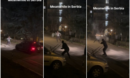 Haos na ulicama Beograda! „Mačevali“ se vatrometom nasred ulice! (VIDEO)