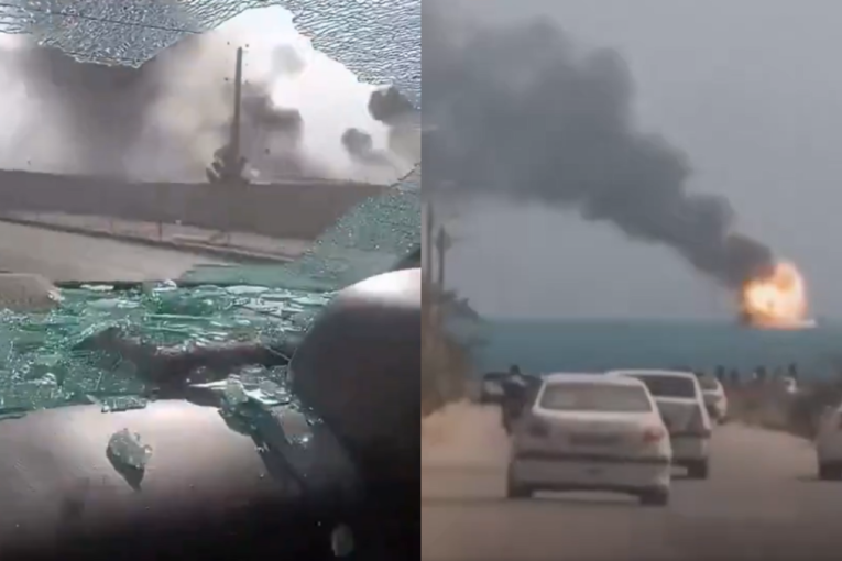 "Uništi su ceo grad": Pojavio se dramatičan snimak iz Irana, auto juri ulicama, staklo puca, okolo sve gori (VIDEO)