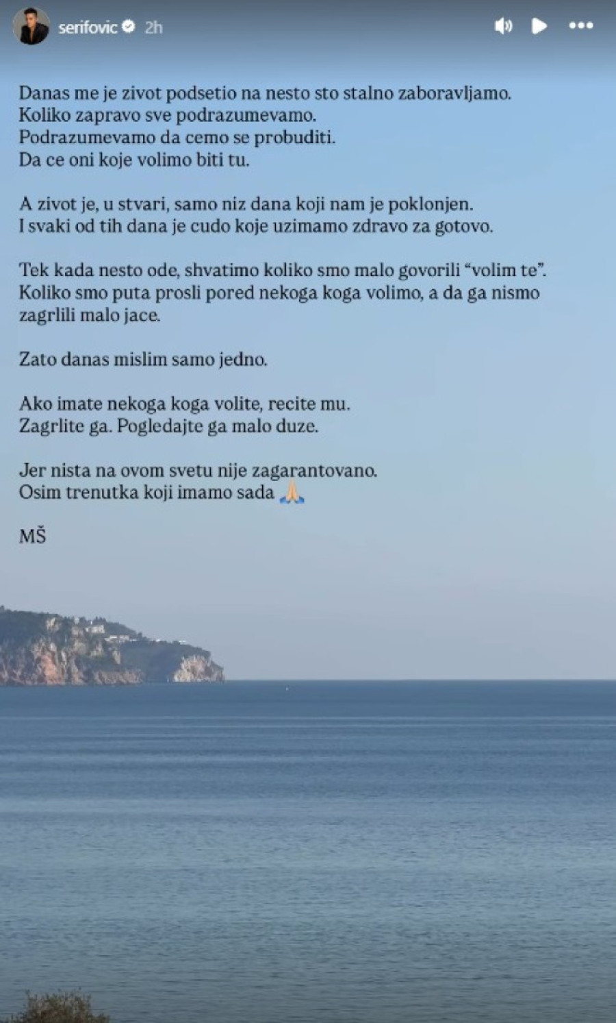 "Život je, u stvari, samo niz dana koji nam je poklonjen..." Mariju Šerifović preplavila tuga (FOTO)