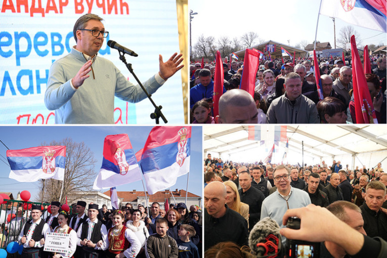 Snažna Vučićeva poruka narodu u Azanji: Da se ujedinimo i odbranimo zemlju od svih koji hoće da je sruše, živela naša porodica Srbija!