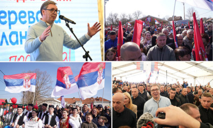 Snažna Vučićeva poruka narodu u Azanji: Da se ujedinimo i odbranimo zemlju od svih koji hoće da je sruše, živela naša porodica Srbija!