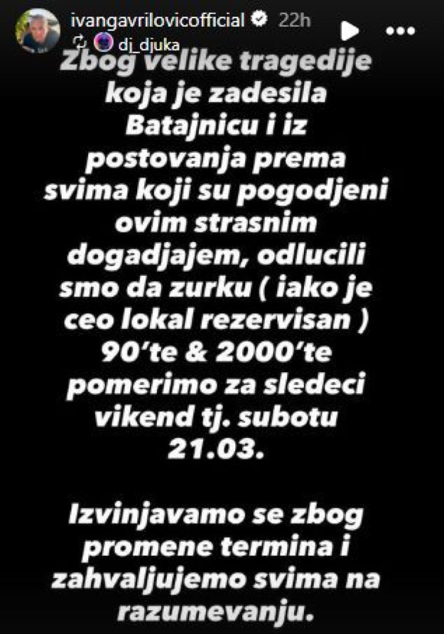 Zbog velike tragedije, nastup neće biti održan večeras: Oglasio se Ivan Gavrilović (FOTO)