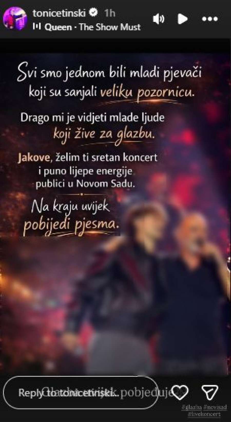 Cetinski posle sramne odluke - Jakovu Jozinoviću poslao poruku pred koncert u Spensu: Evo šta je napisao!