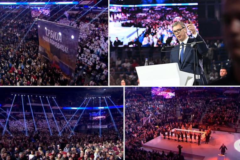 Vučić u prepunoj Areni: Vama koji ste stajali, gledali i pobedili - beskrajno vam hvala (FOTO, VIDEO)