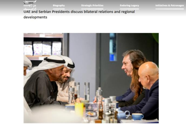"Takav je moj prijatelj, šeik Muhamed..." Vučić u Emiratima udarna vest i na zvaničnom sajtu predsednika UAE