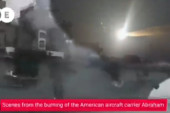 Pogođen nosač aviona Abraham Linkoln! Iran objavio snimke operacije, moćni američki brod gori (VIDEO)