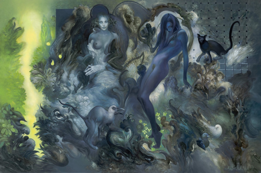 Erotika opasnih i fatalnih žena: Spektakularni radovi Željka Đurovića na izložbi u Likovnoj galeriji Kolarca (FOTO)