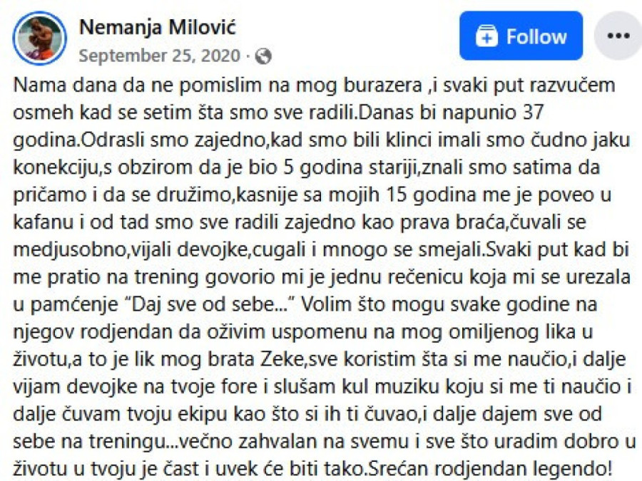 Pokojni Zeka iz Velikog brata bio je u srodstvu s ovim poznatim Srbinom! "Nema dana da ne pomislim na njega..."