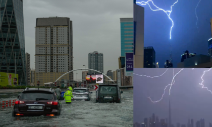 Dubai posle raketa na udaru potopa! Burdž Kalifu udario grom, snimci su spektakularni (VIDEO)