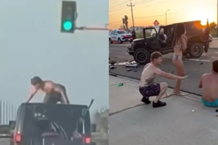 Muškarac tverkovao na krovu džipa, pa pao s krova: Nije mu bilo spasa (VIDEO)