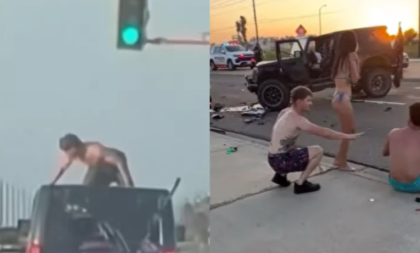 Muškarac tverkovao na krovu džipa, pa pao s krova: Nije mu bilo spasa (VIDEO)