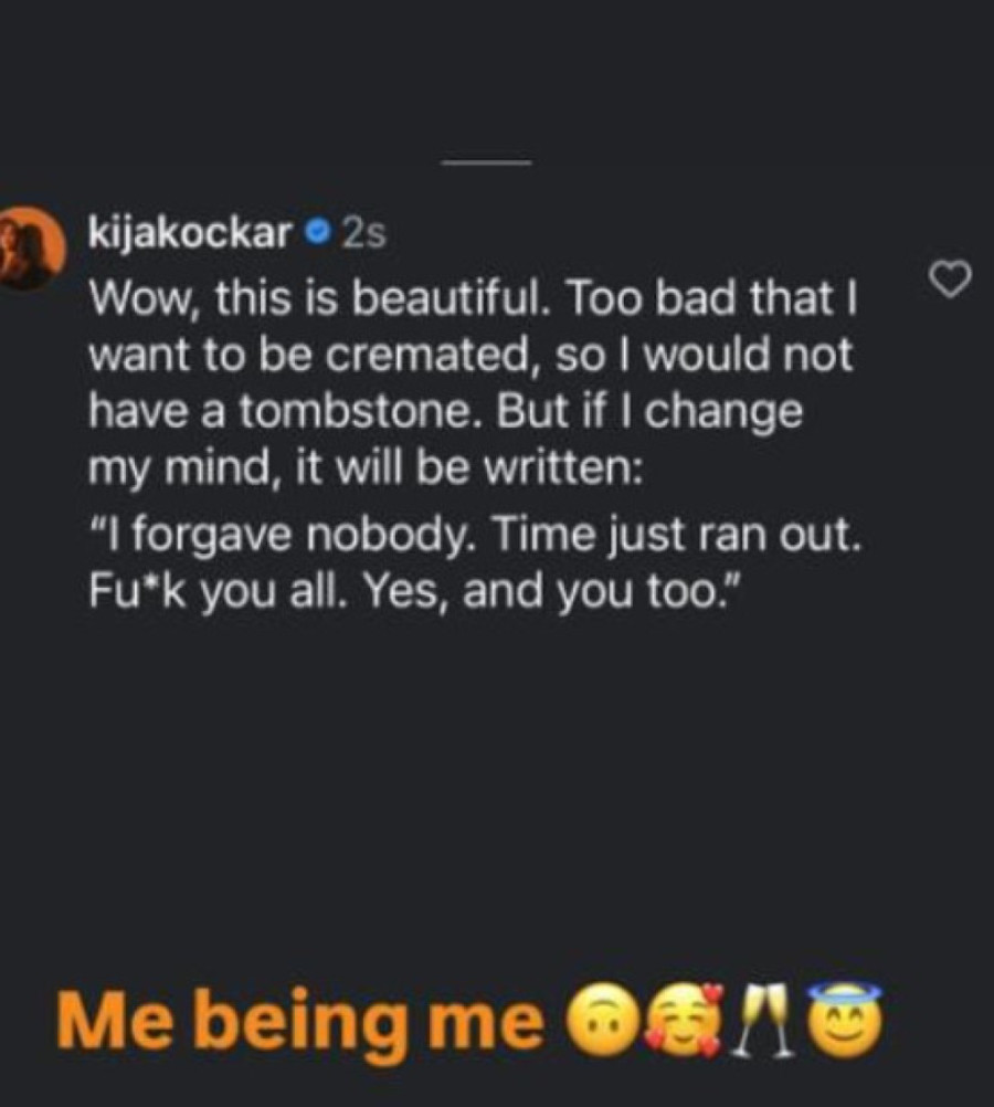 "Želim da budem kremirana!" Kija šokirala objavom: "Ne opraštam nikome, vreme je isteklo"