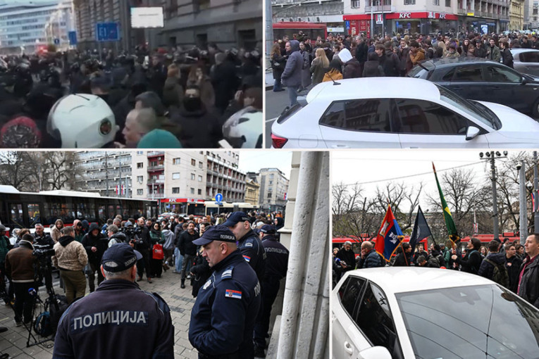 Blokaderi divljaju ispred Rektorata: Vređaju policajce i pozivaju na nasilje!