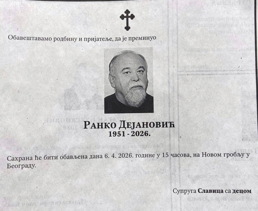 "Mom dragom Ranku" Slavica Đukić Dejanović se čituljom oprostila od supruga (FOTO)