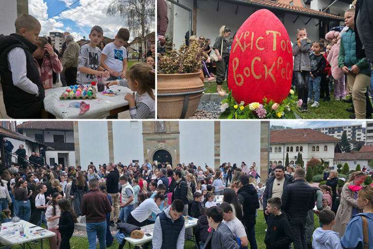 Takmičenje u oslikavanju uskršnjih jaja u Novom Pazaru: U porti crkve Svetog Nikole oko 300 osnovaca