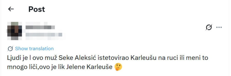 Muž Seke Aleksić istetovirao lik Jelene Karleuše na ruci?! Šok fotografija kruži internetom (FOTO)