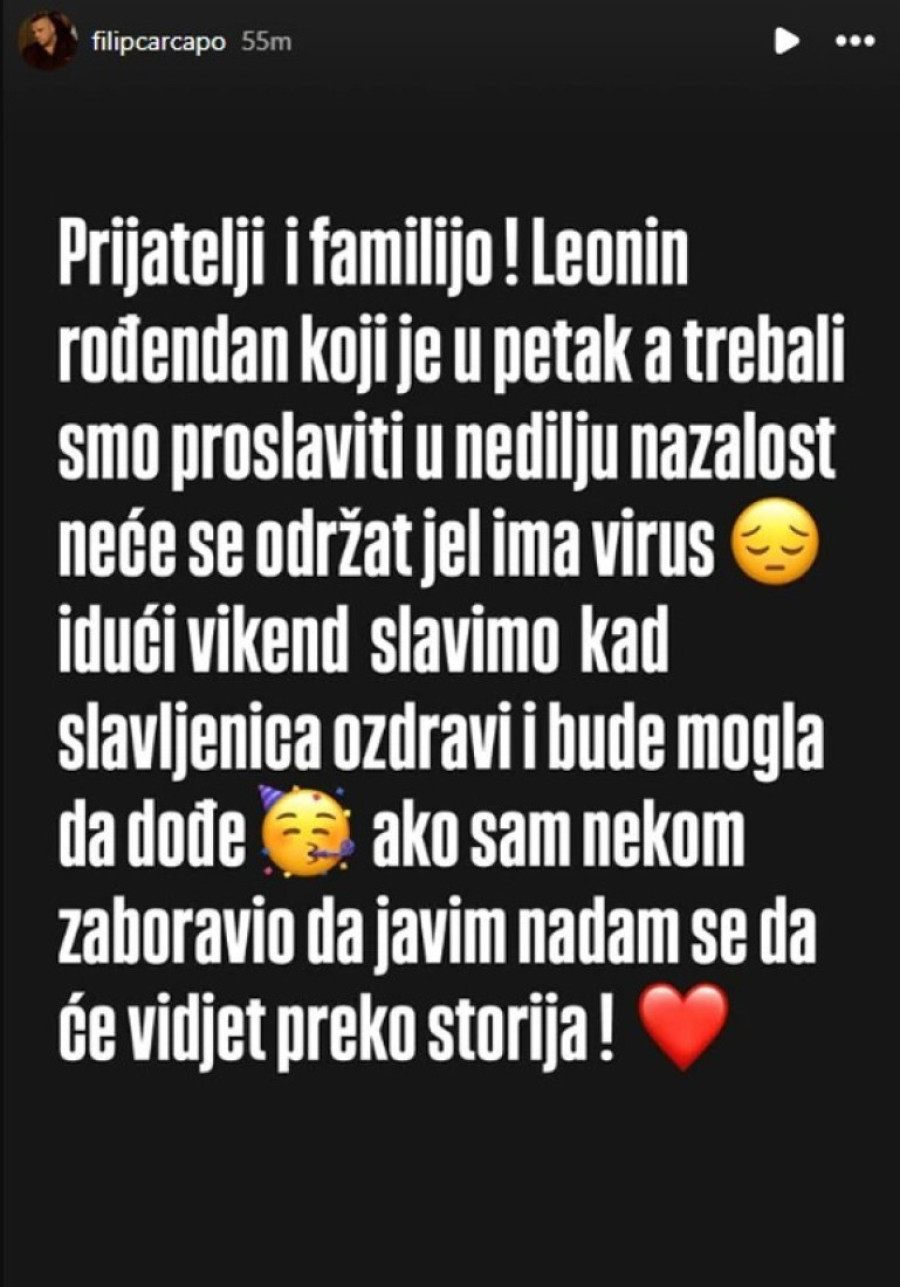Filip Car zabrinuo sve objavom: Ima veze sa njegovom ćerkom Leonom, evo o čemu je reč!