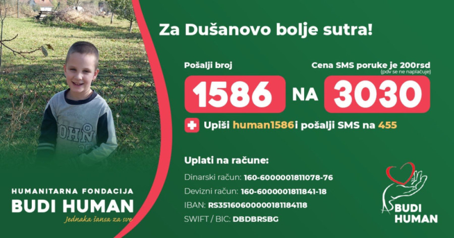 Srbijo, pokaži srce: Mali Dušan (8) treba našu pomoć odmah!