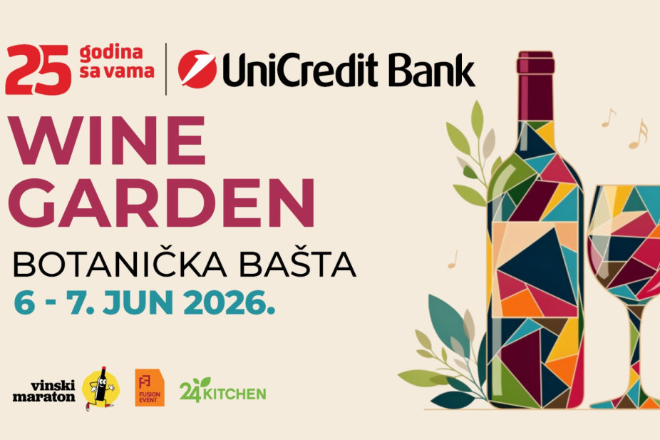 UniCredit Bank Wine Garden 6. i 7. juna u Botaničkoj bašti „Jevremovac“: Bogata ponuda različitih vinskih stilova iz zemlje, regiona i sveta