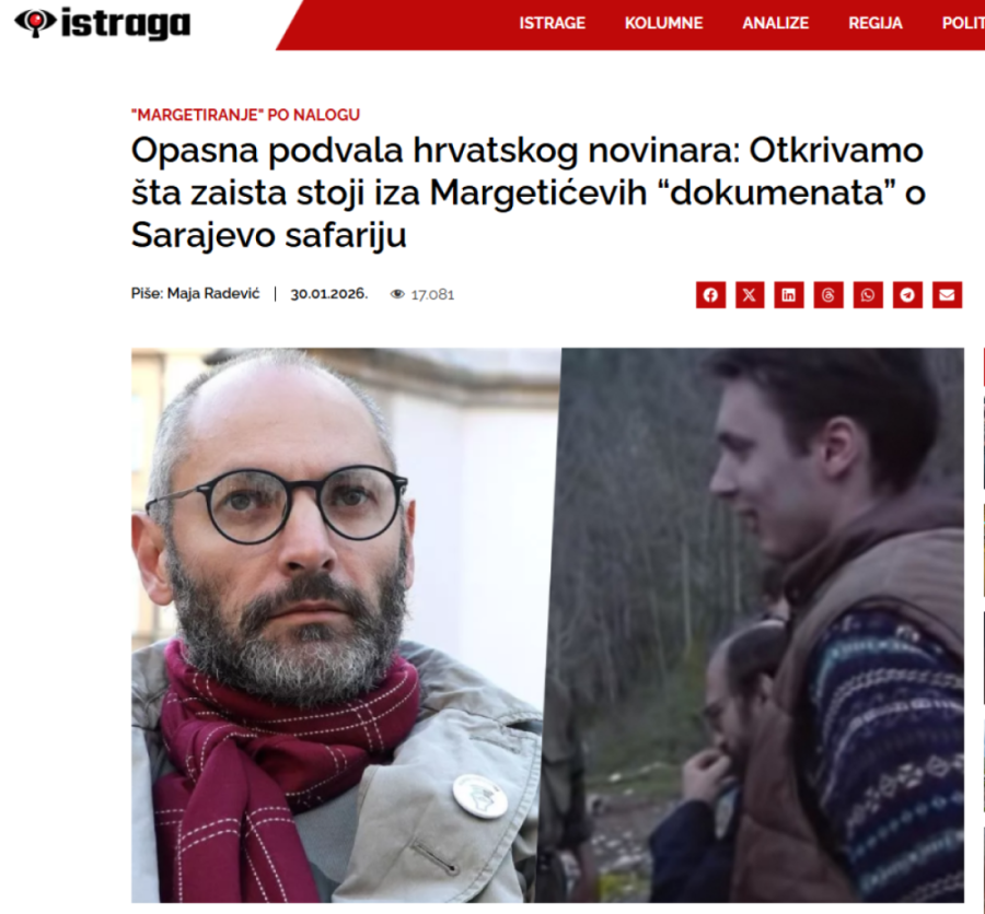 Vrhunac ustaškog ludila: Domagoj Margetić svoje brutalne laži promoviše po Sarajevu