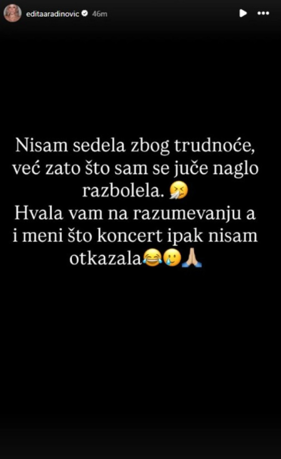 Trudna Edita jedva završila nastup: U poodmakloj trudnoći i dalje peva, sad se oglasila (FOTO)