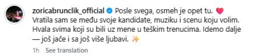 Prvo oglašavanje Zorice Brunclik posle okupljanja sa svojim kandidatima, nakon borbe za zdravlje: Idemo dalje! (FOTO)
