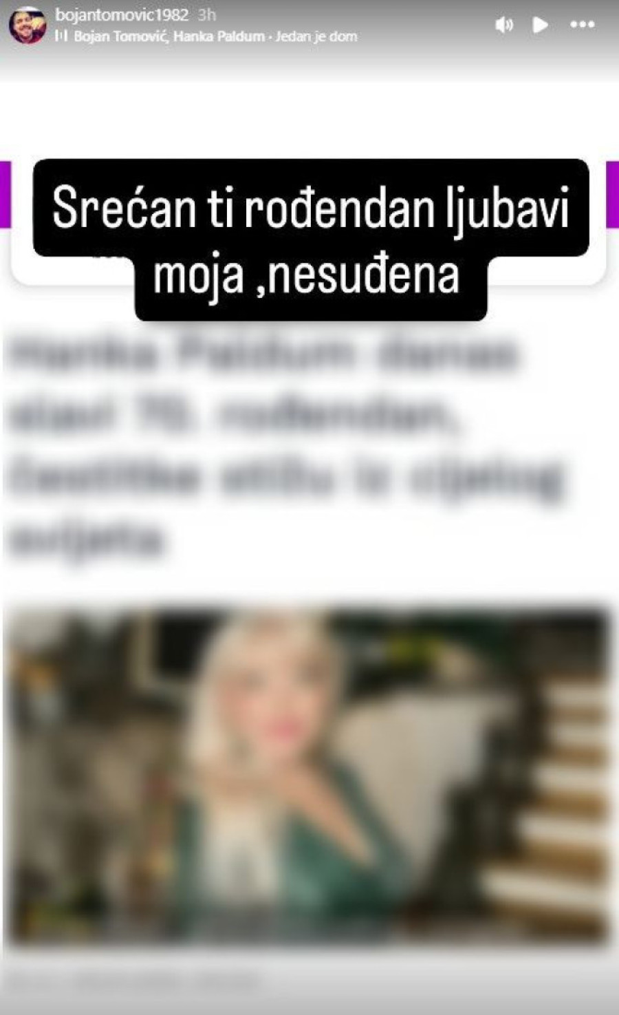 Pevač je Hanki slao eksplicitne fotke, a sad joj se ovako obratio: Ljubavi moja nesuđena! (FOTO)