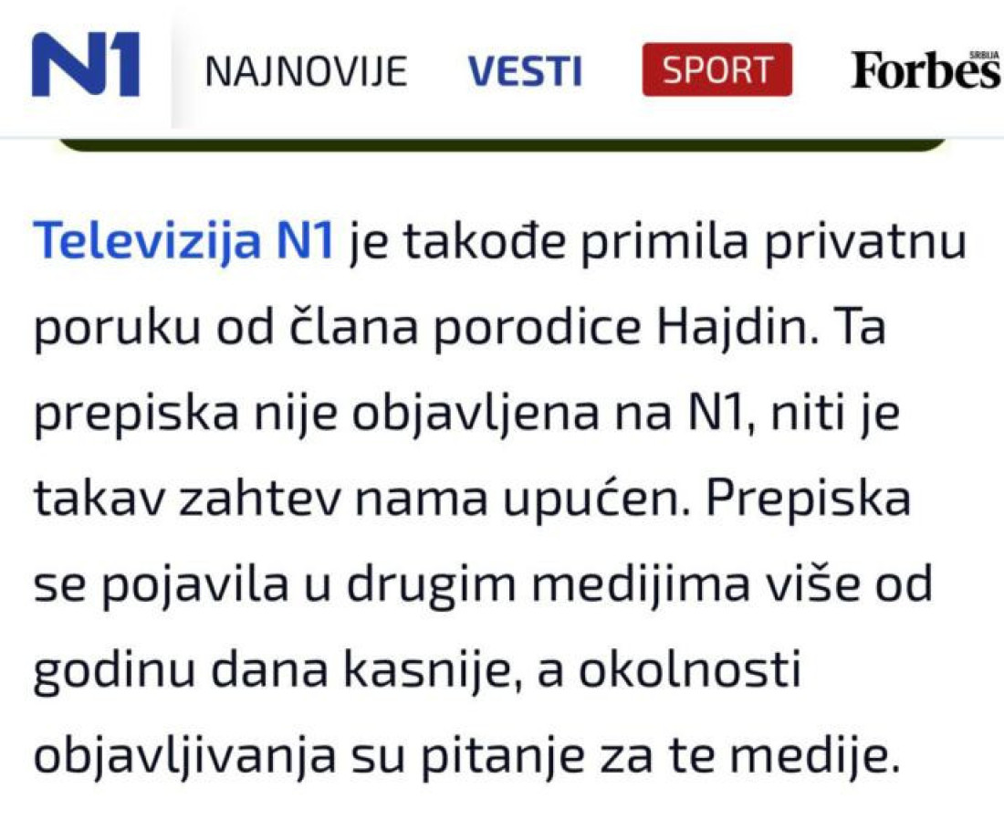 Bolje da je nisu branili! N1 izdao sporno saopštenje o Žaklini Tatalović: krivicu prebacili na Danicu Vučenić?